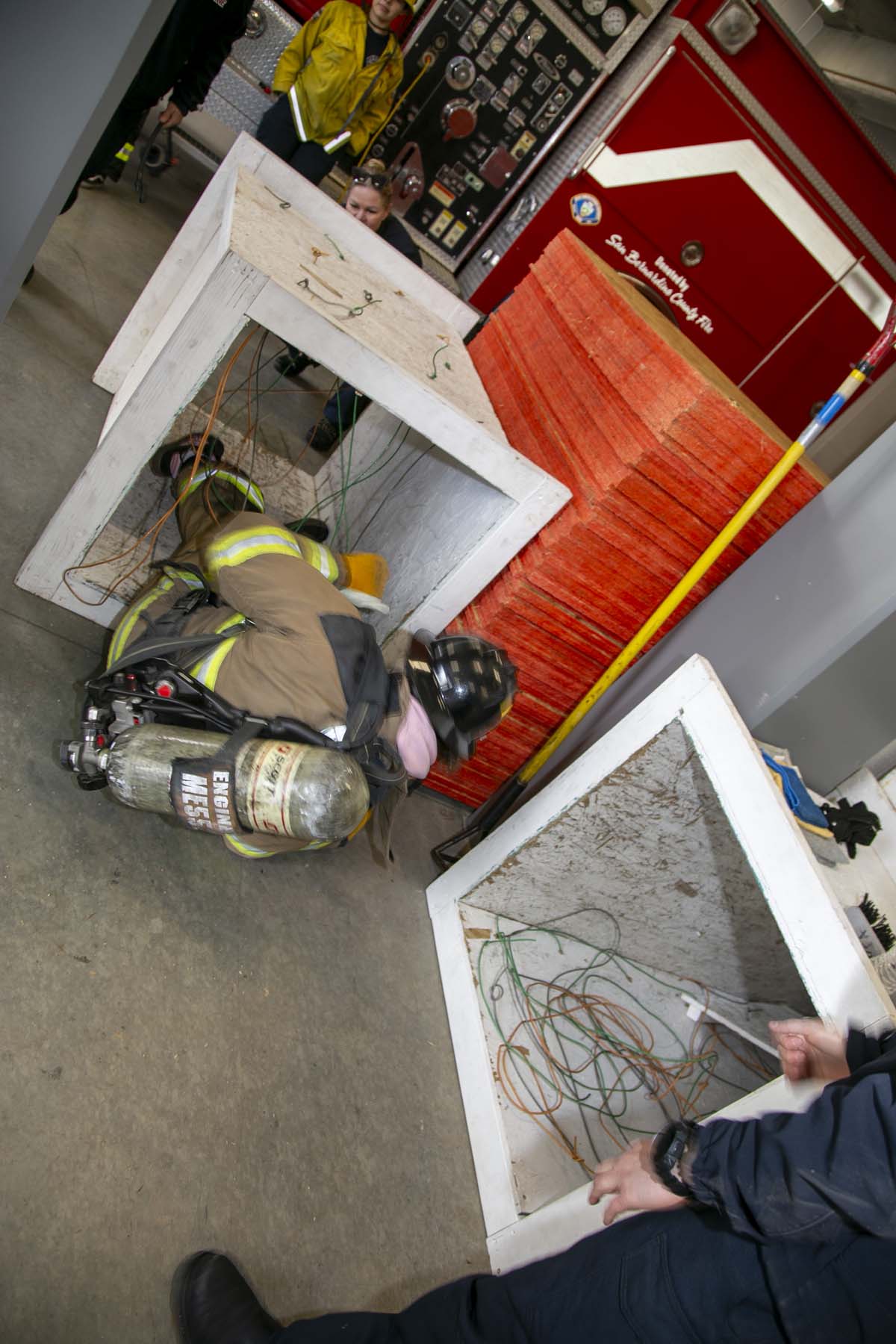 Girls attend the Empowerment Camp at Fire Academy.