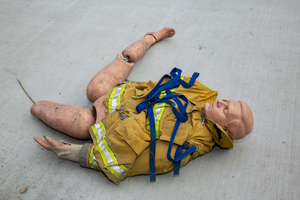 Girls attend the Empowerment Camp at Fire Academy.