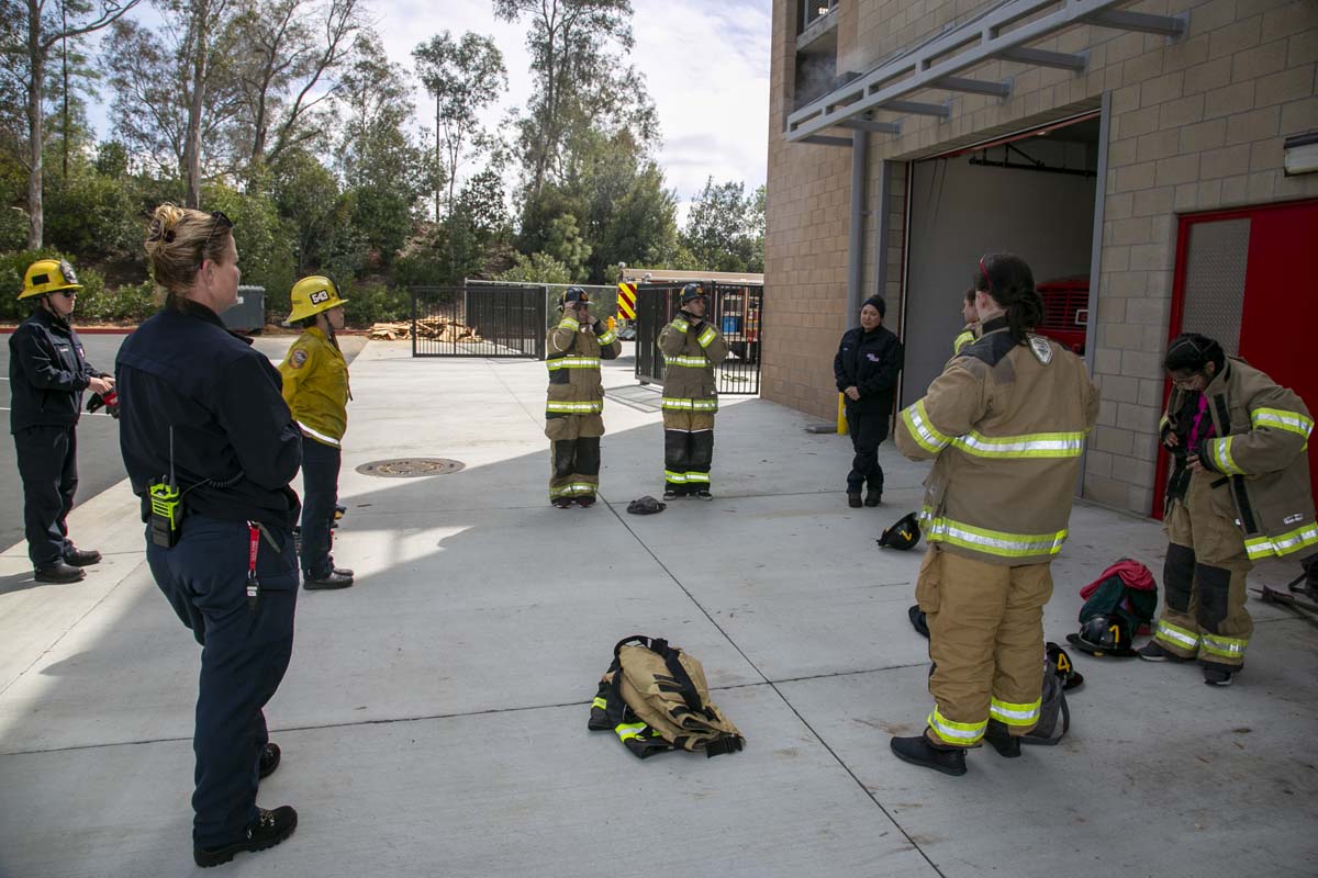 Girls attend the Empowerment Camp at Fire Academy.