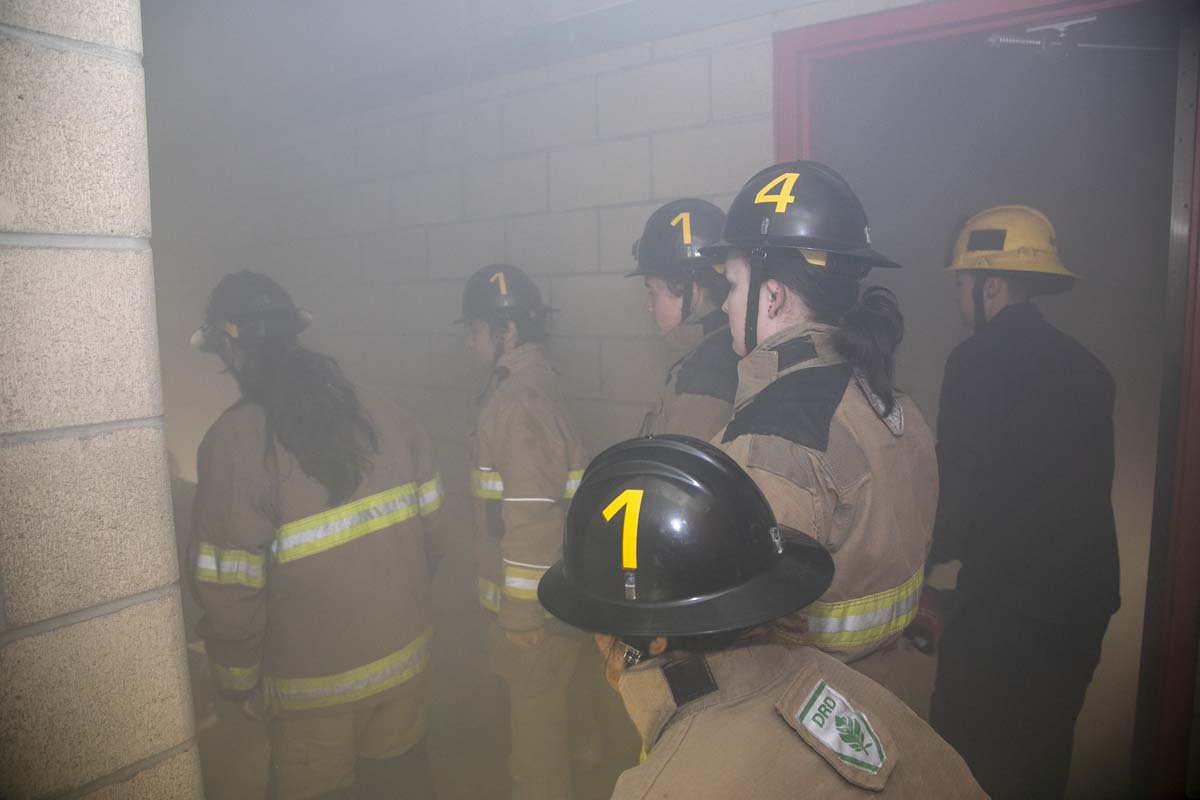 Girls attend the Empowerment Camp at Fire Academy.