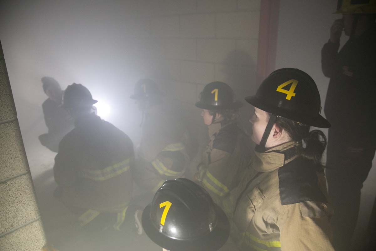 Girls attend the Empowerment Camp at Fire Academy.