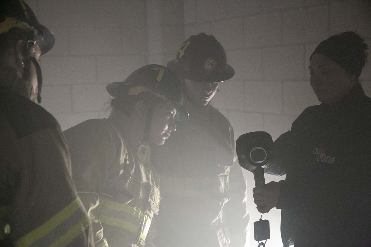 Girls attend the Empowerment Camp at Fire Academy.