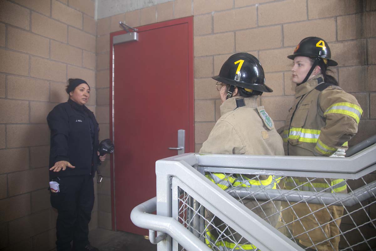 Girls attend the Empowerment Camp at Fire Academy.