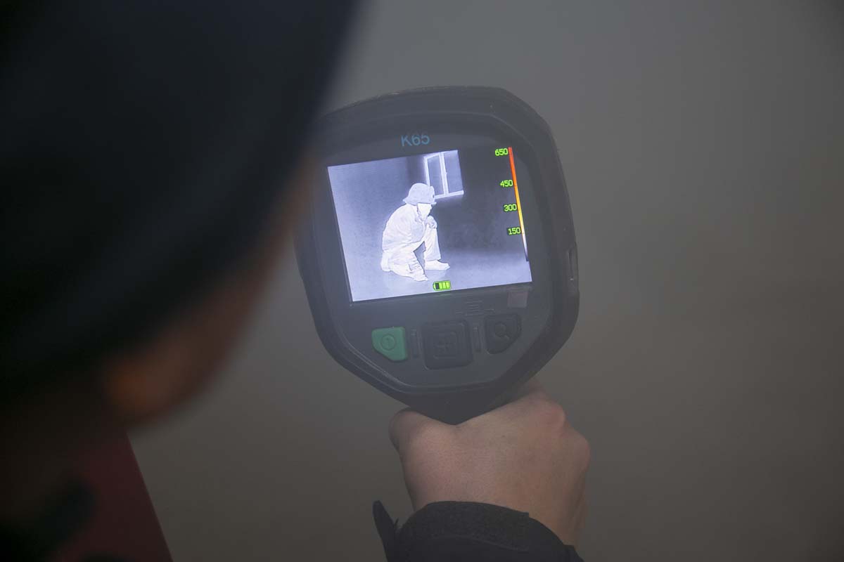 Girls attend the Empowerment Camp at Fire Academy.