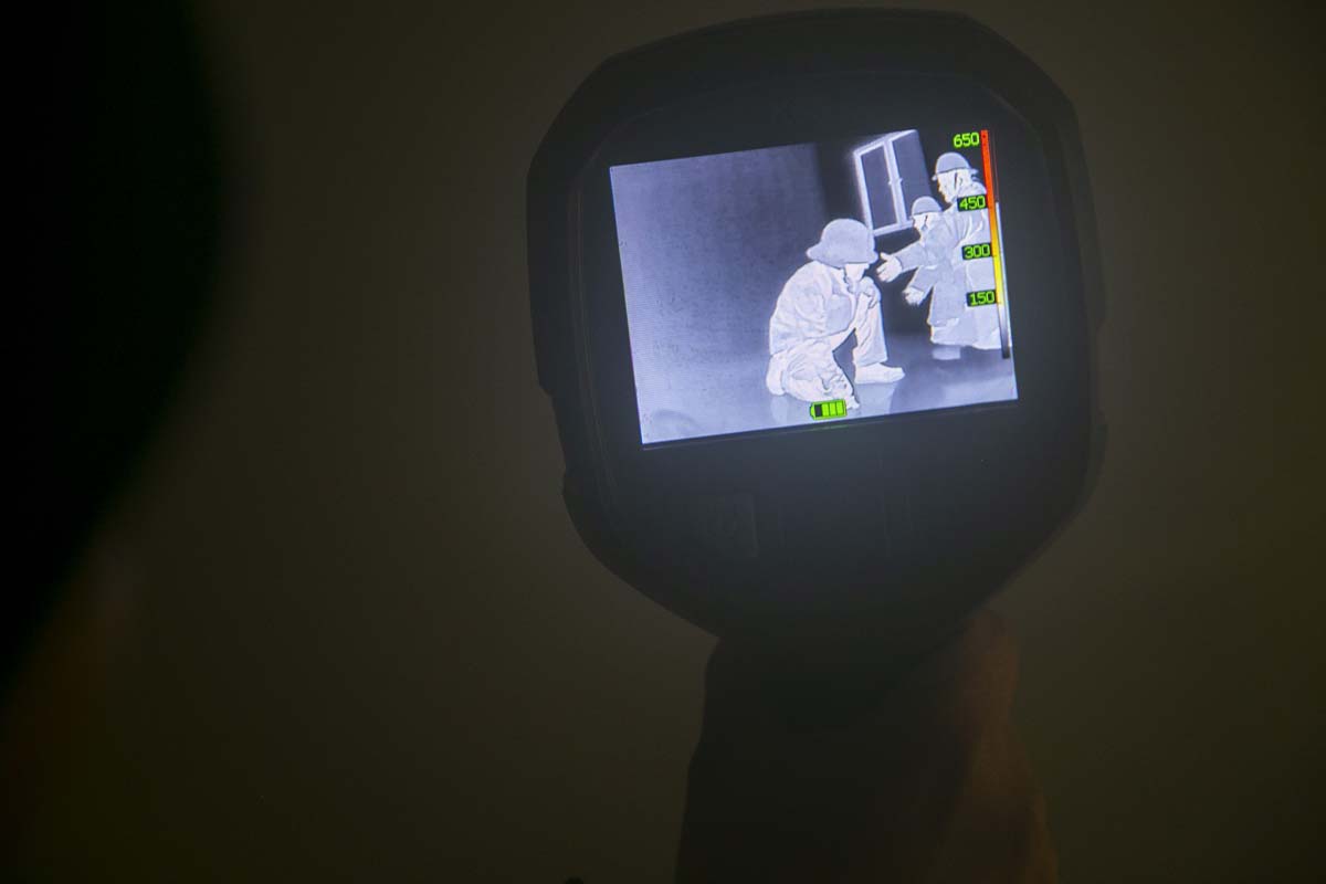 Girls attend the Empowerment Camp at Fire Academy.