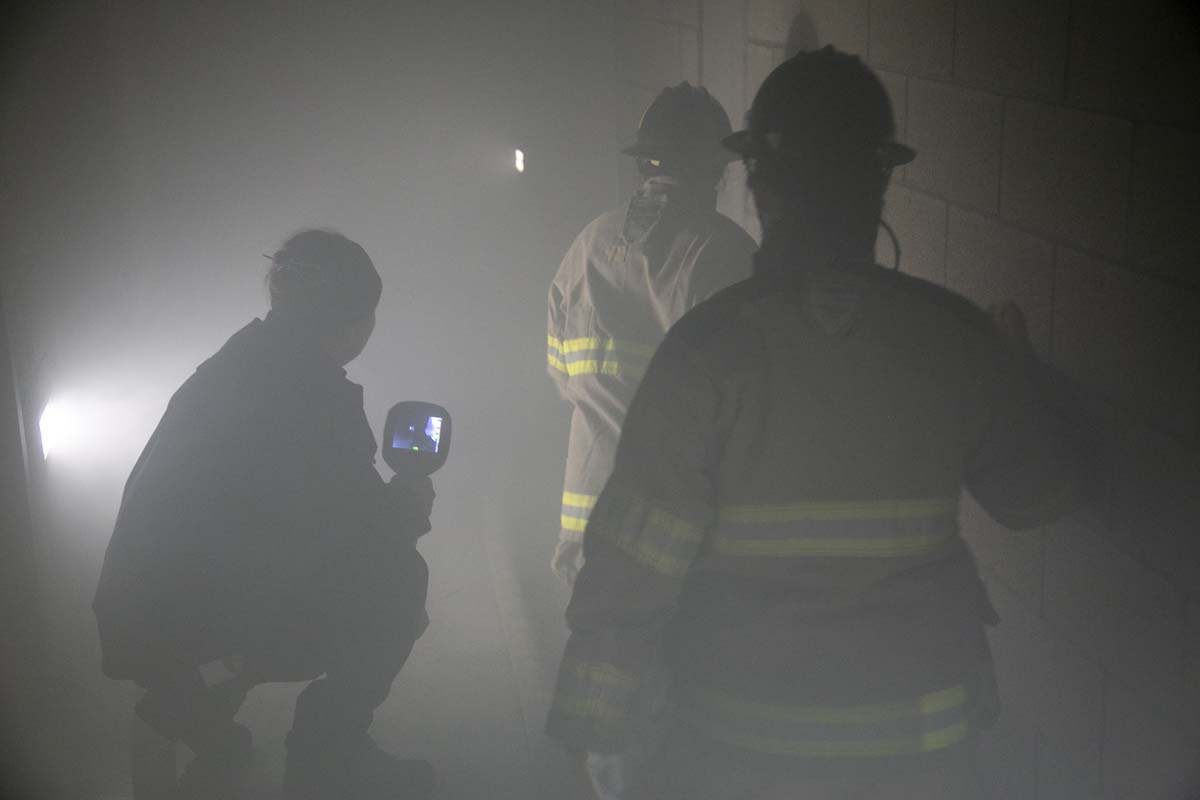 Girls attend the Empowerment Camp at Fire Academy.