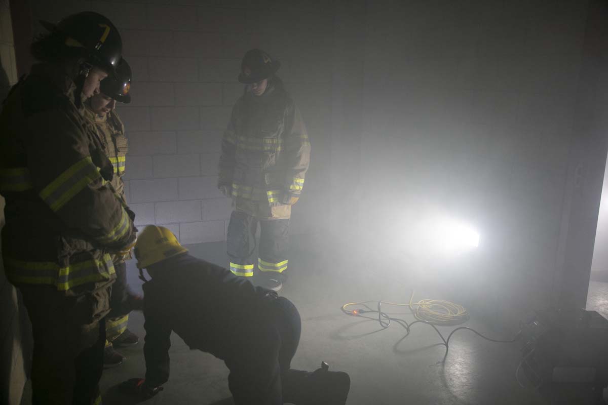 Girls attend the Empowerment Camp at Fire Academy.