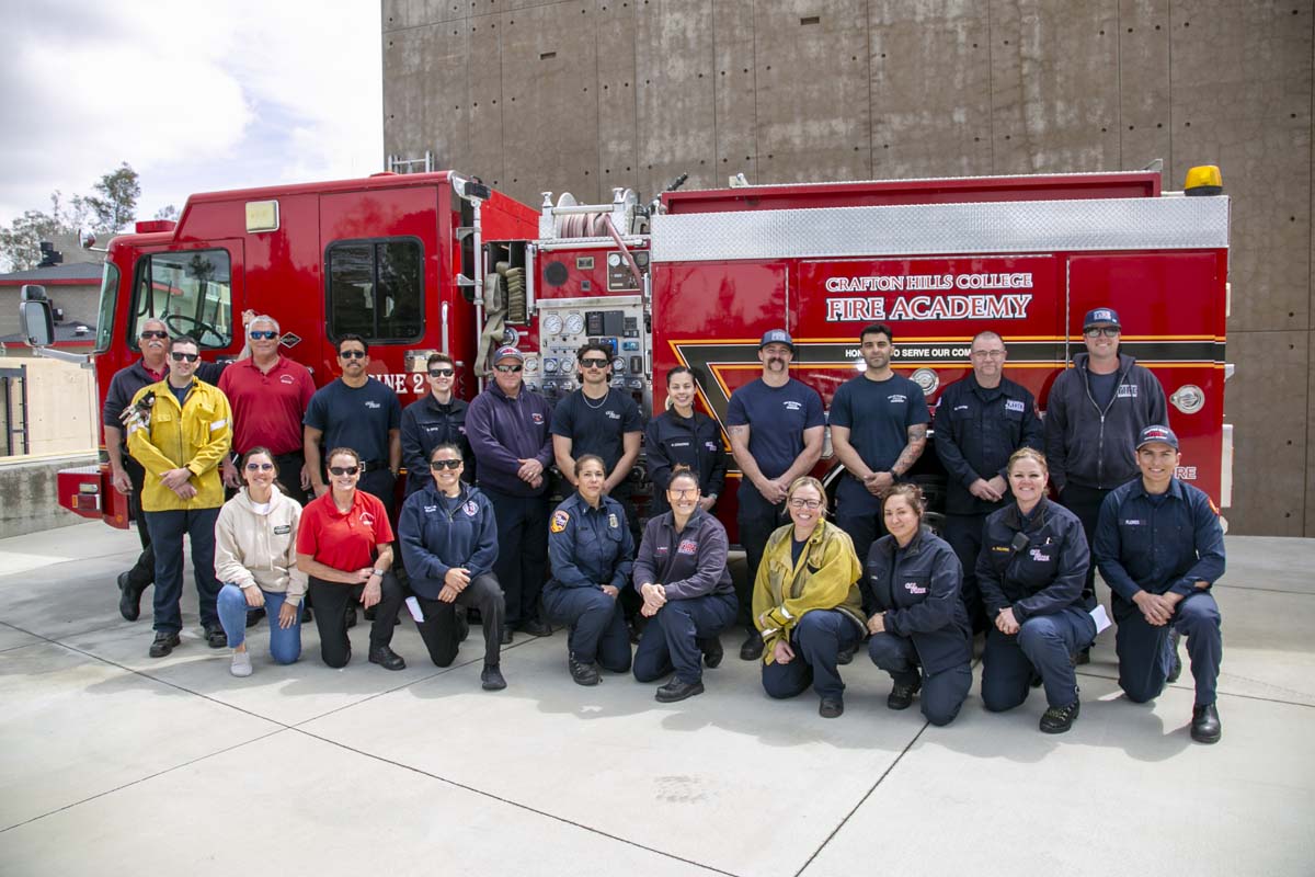 Girls attend the Empowerment Camp at Fire Academy.