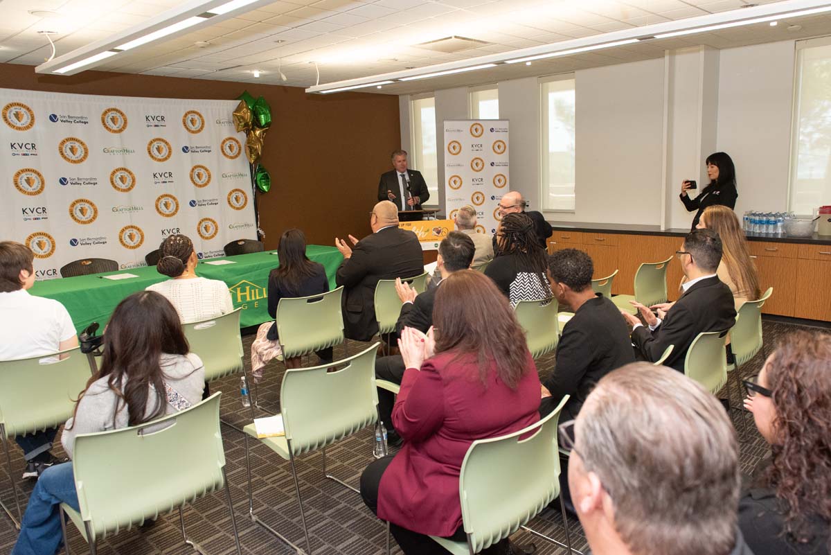 IEHP, SBVC & CHC leadership come together to sign MOU securing health care for students.