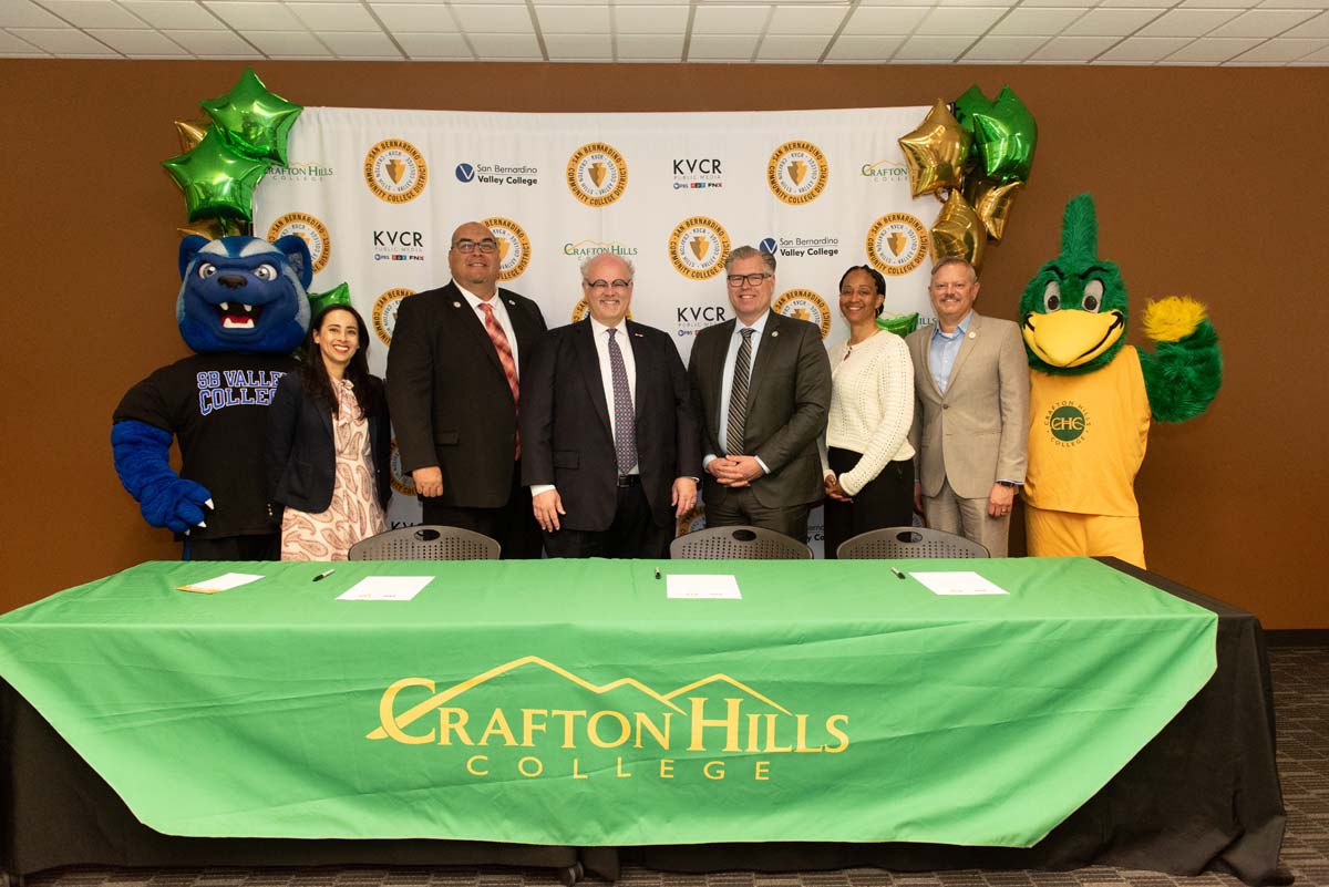 IEHP, SBVC & CHC leadership come together to sign MOU securing health care for students.