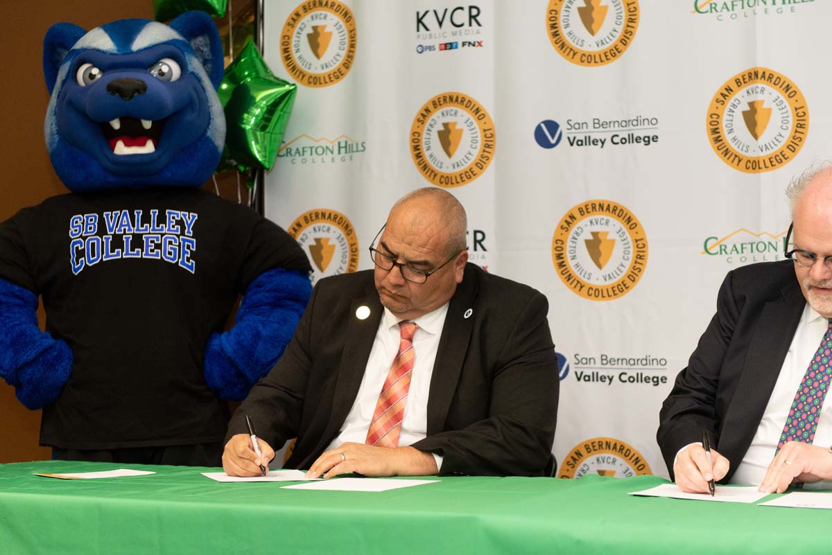 IEHP, SBVC & CHC leadership come together to sign MOU securing health care for students.