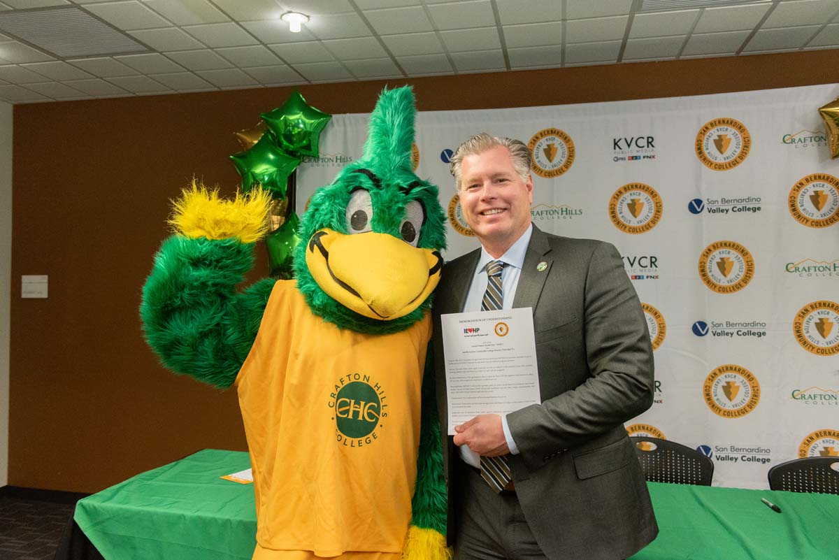 IEHP, SBVC & CHC leadership come together to sign MOU securing health care for students.