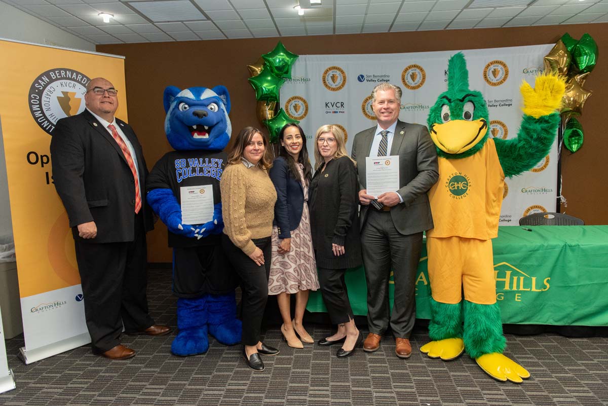 IEHP, SBVC & CHC leadership come together to sign MOU securing health care for students.