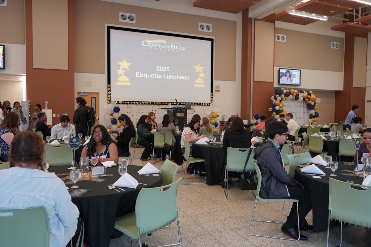 Students attend Etiquette Luncheon at Crafton Hills College.
