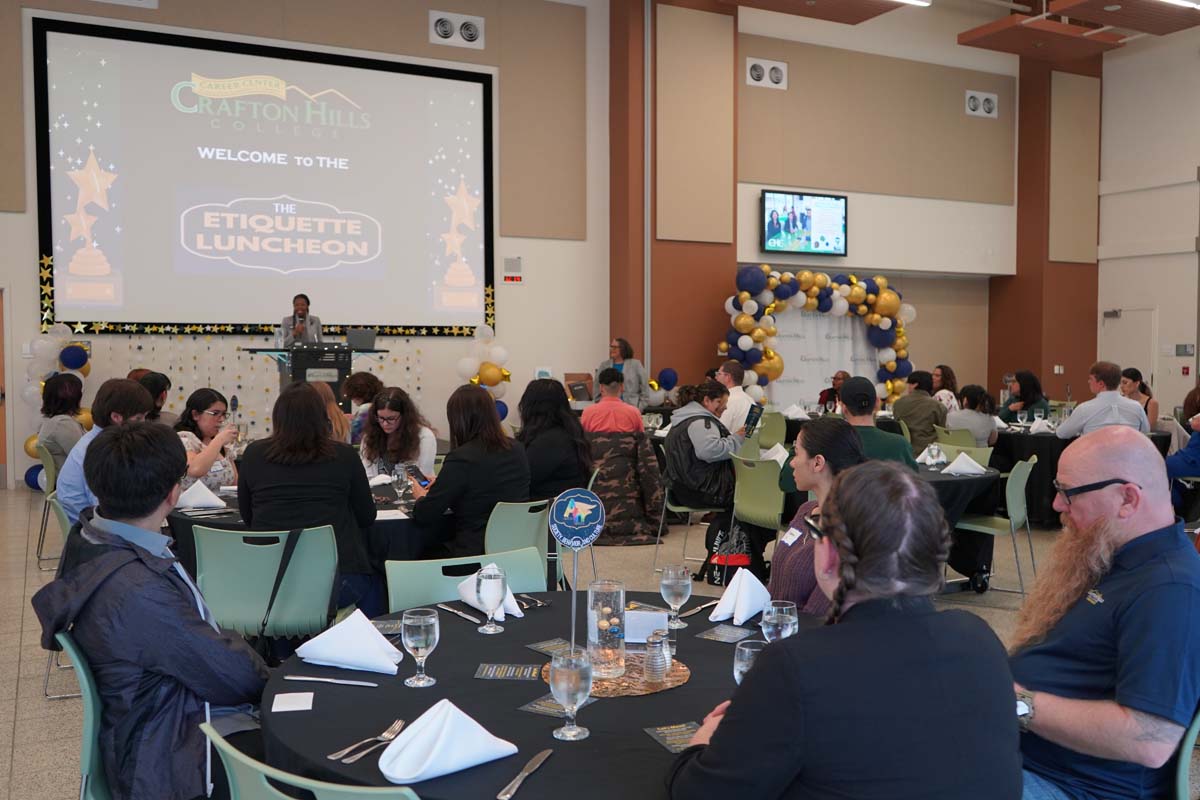 Students attend Etiquette Luncheon at Crafton Hills College.
