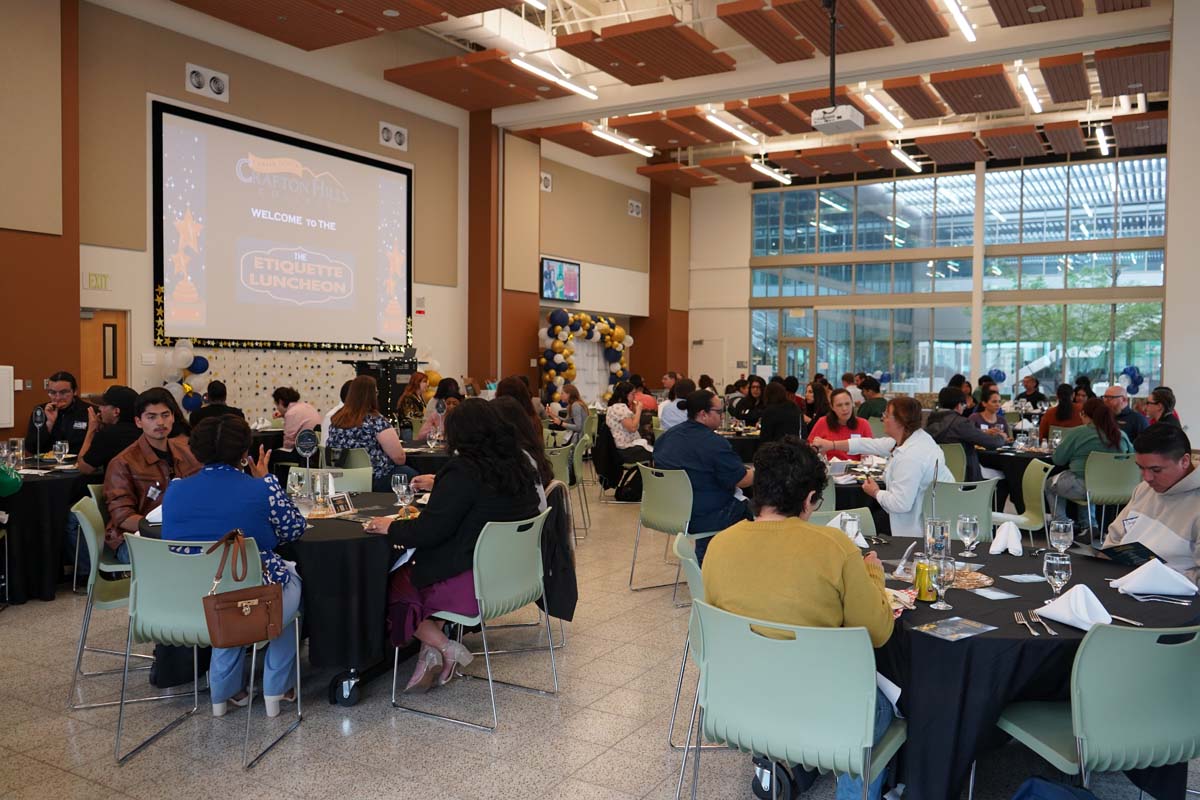 Students attend Etiquette Luncheon at Crafton Hills College.