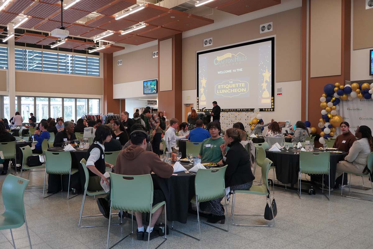 Students attend Etiquette Luncheon at Crafton Hills College.