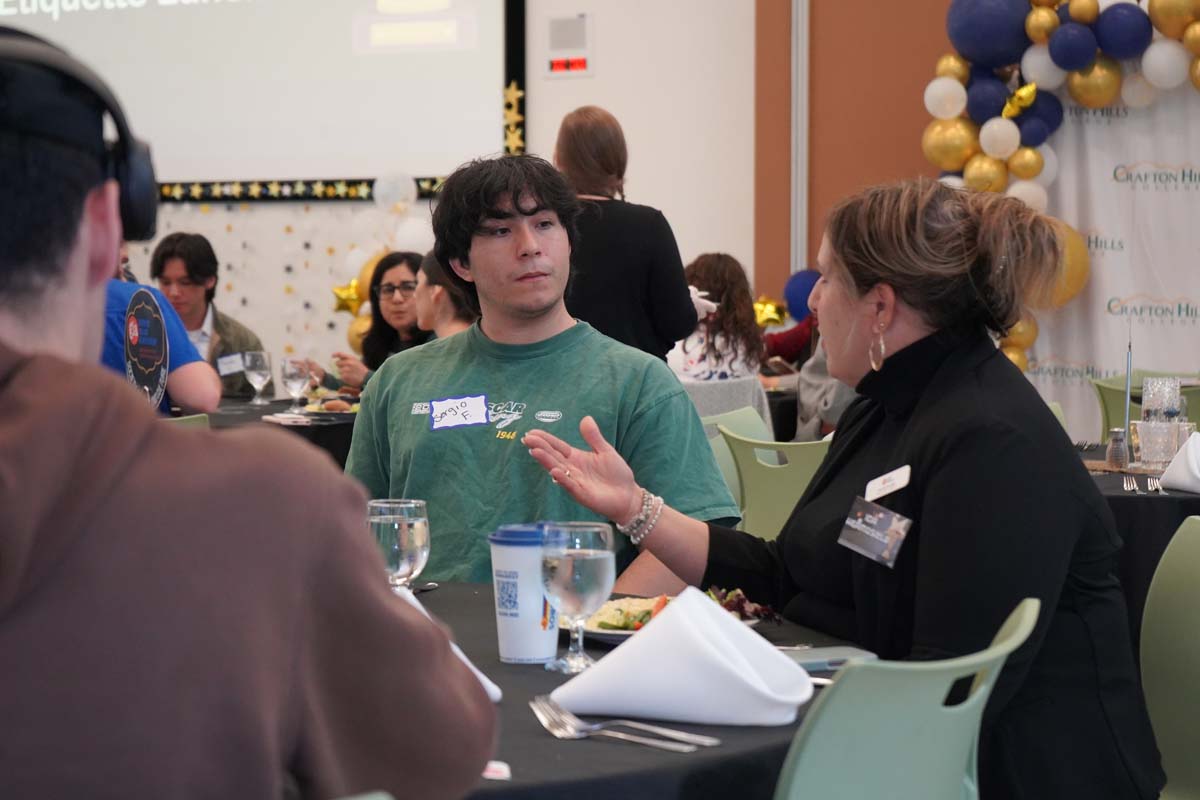 Students attend Etiquette Luncheon at Crafton Hills College.