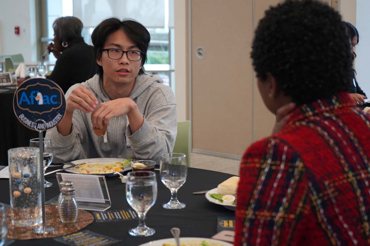 Students attend Etiquette Luncheon at Crafton Hills College.