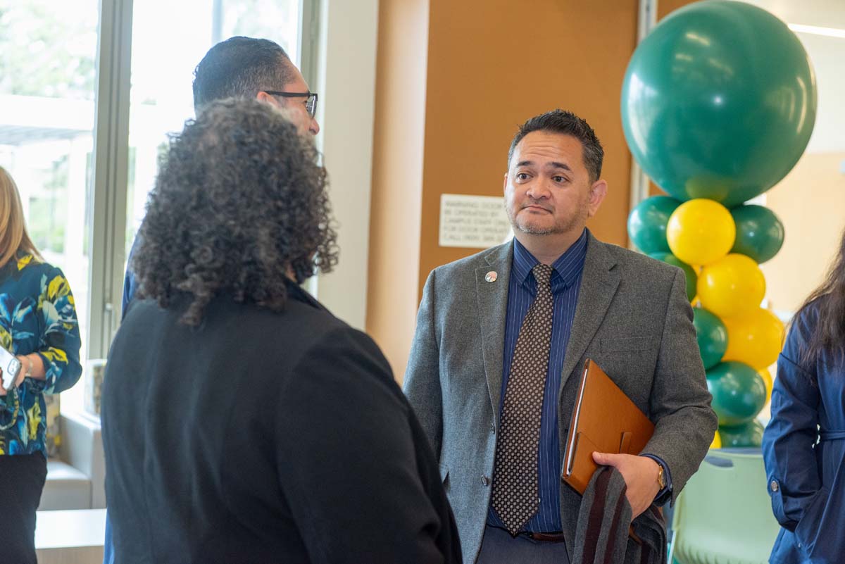 Mascots at the CSUSB CHC Coyotes on the Horizon MOU Signing Ceremony.