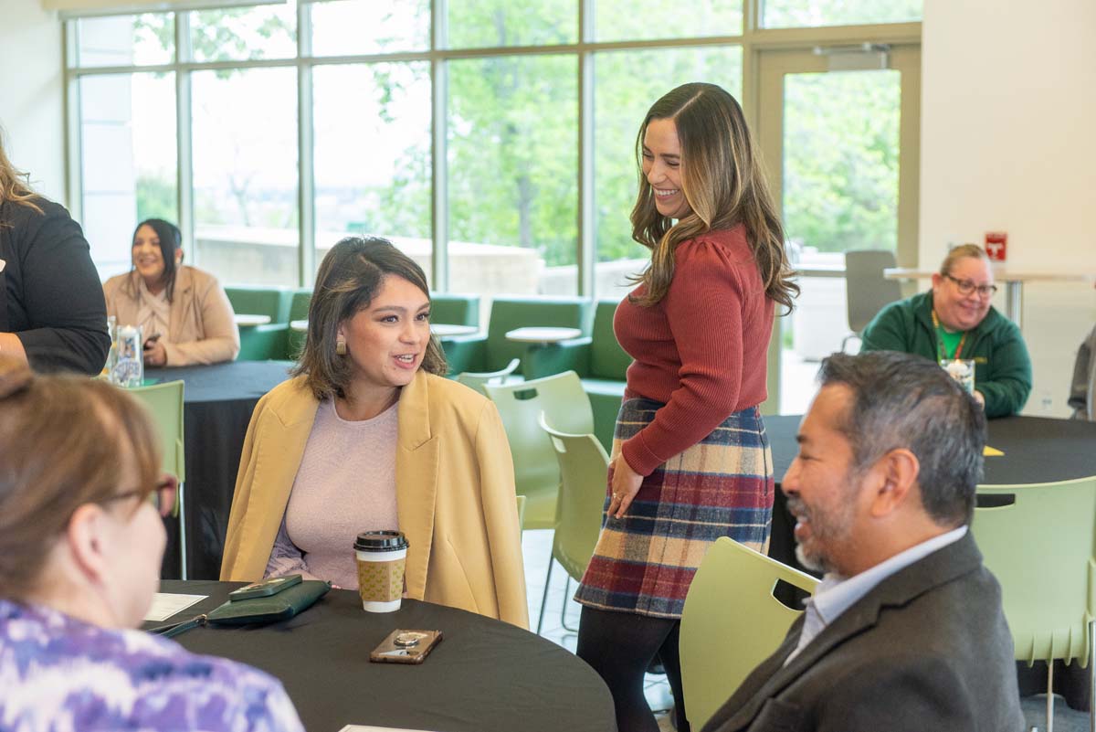 Mascots at the CSUSB CHC Coyotes on the Horizon MOU Signing Ceremony.