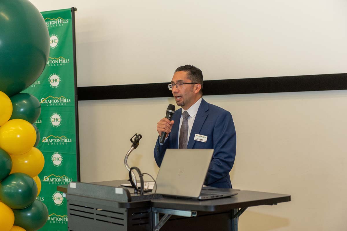 Mascots at the CSUSB CHC Coyotes on the Horizon MOU Signing Ceremony.