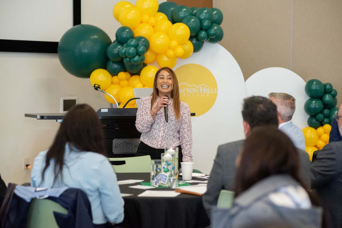 Mascots at the CSUSB CHC Coyotes on the Horizon MOU Signing Ceremony.