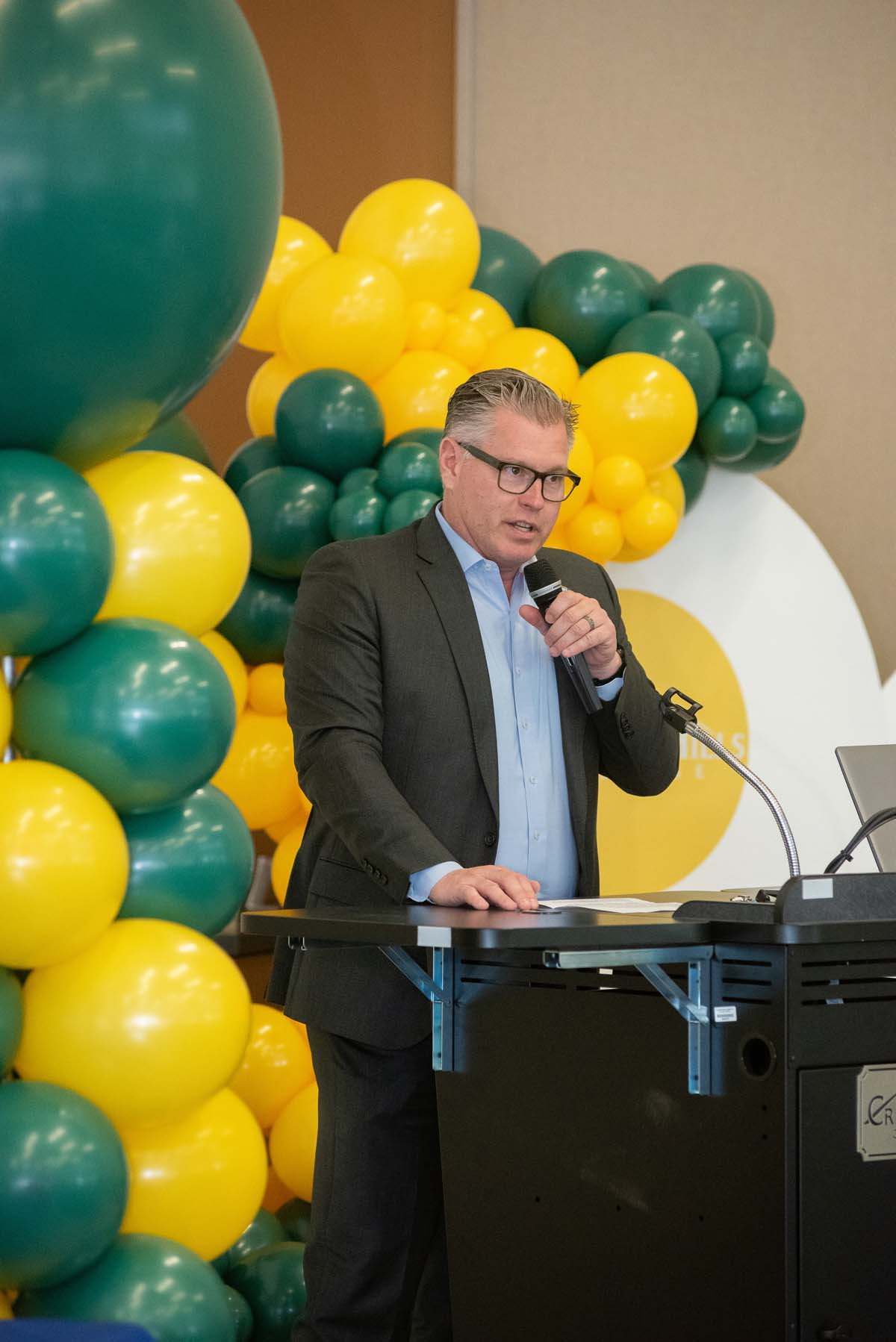 Mascots at the CSUSB CHC Coyotes on the Horizon MOU Signing Ceremony.