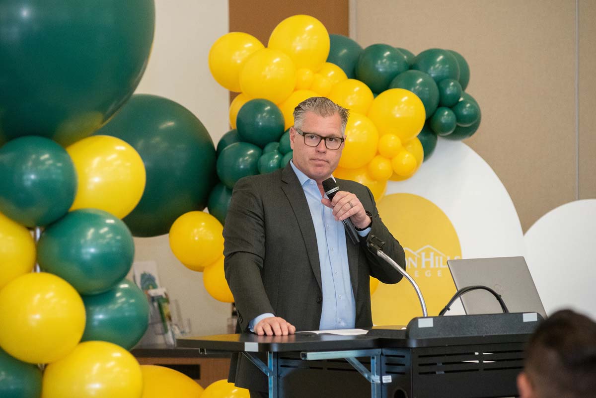 Mascots at the CSUSB CHC Coyotes on the Horizon MOU Signing Ceremony.