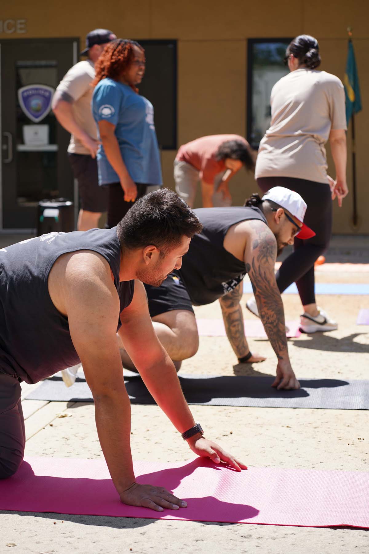 Veteran students participate in a Boot Camp for Veterans Success Week.