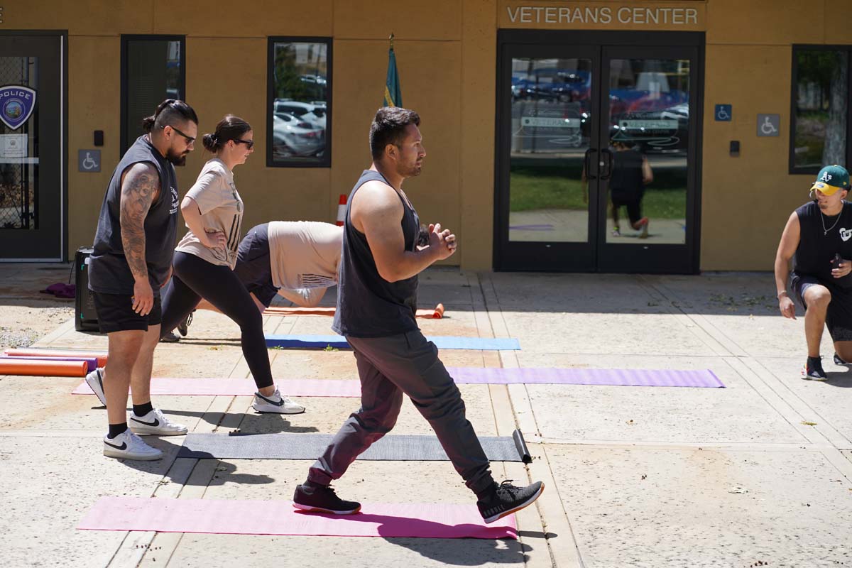 Veteran students participate in a Boot Camp for Veterans Success Week.