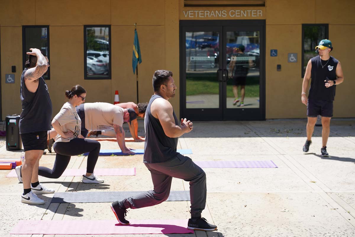 Veteran students participate in a Boot Camp for Veterans Success Week.