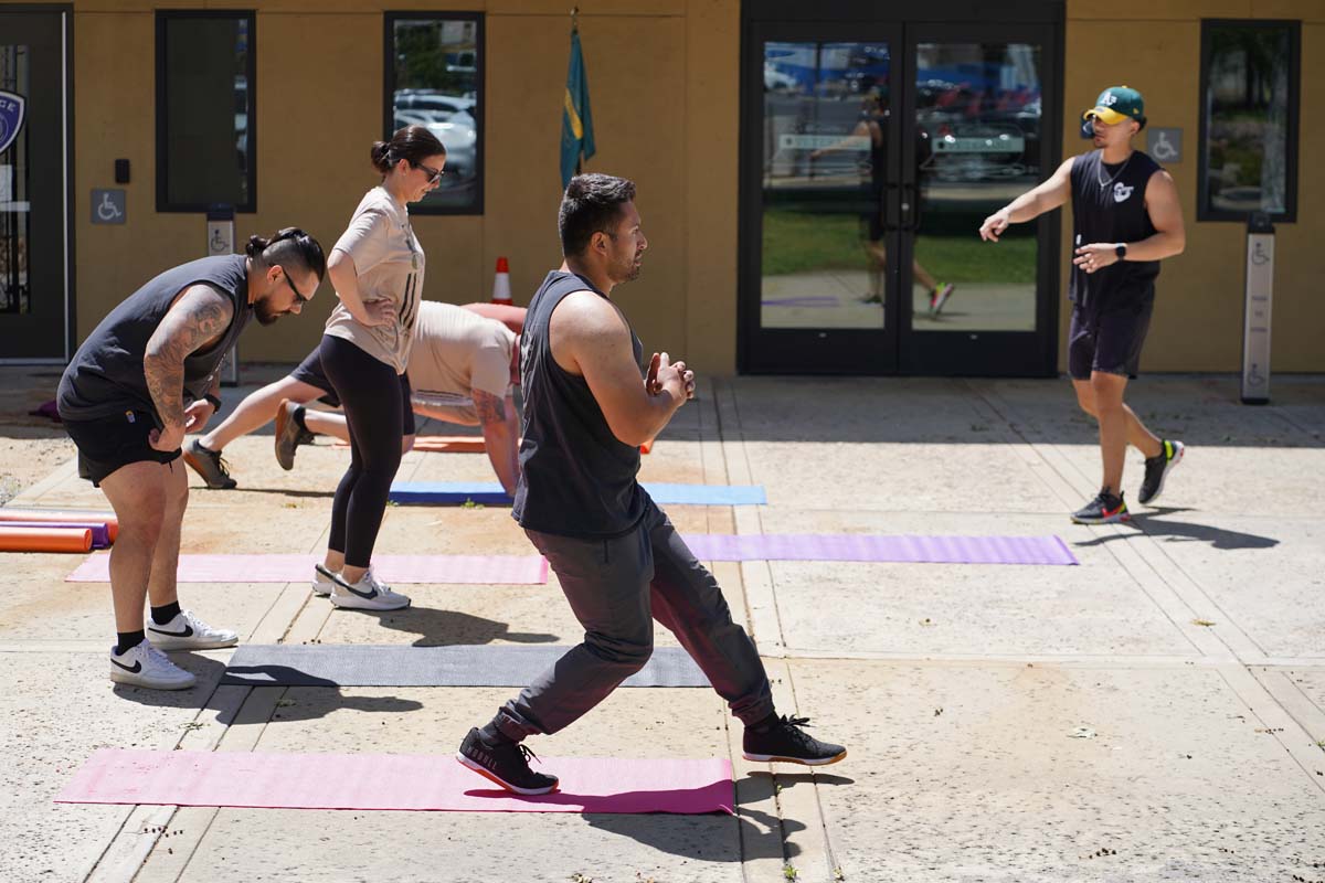 Veteran students participate in a Boot Camp for Veterans Success Week.