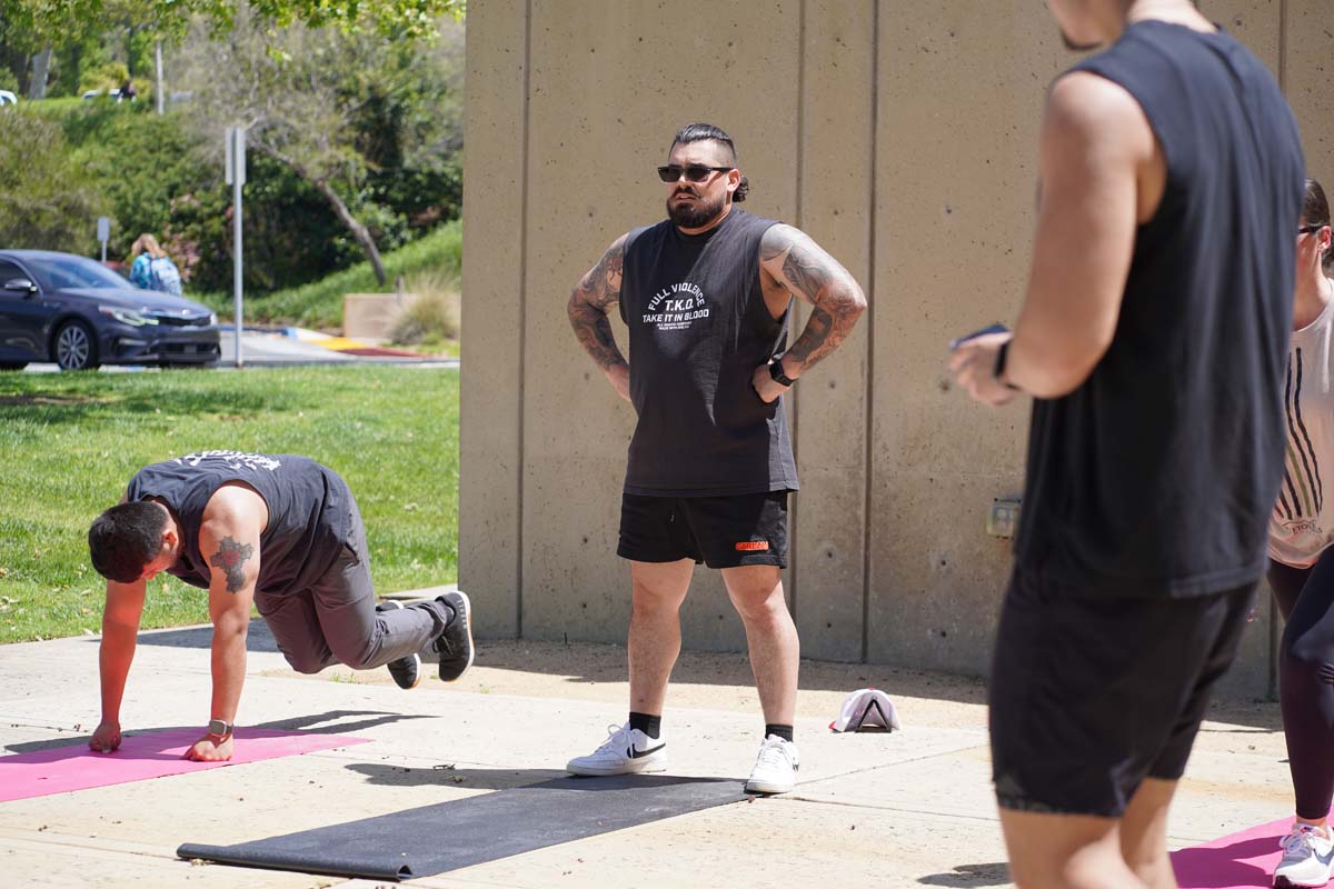 Veteran students participate in a Boot Camp for Veterans Success Week.