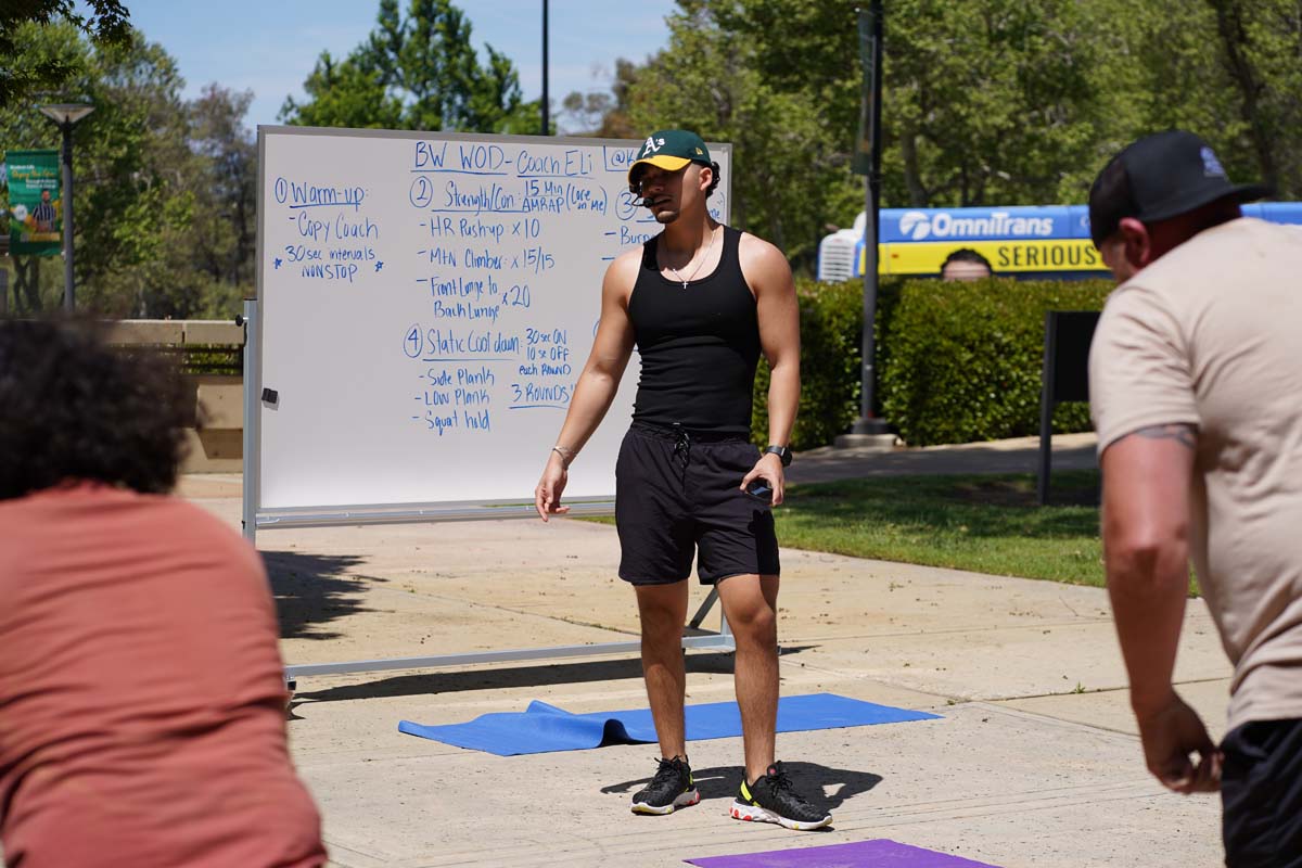 Veteran students participate in a Boot Camp for Veterans Success Week.