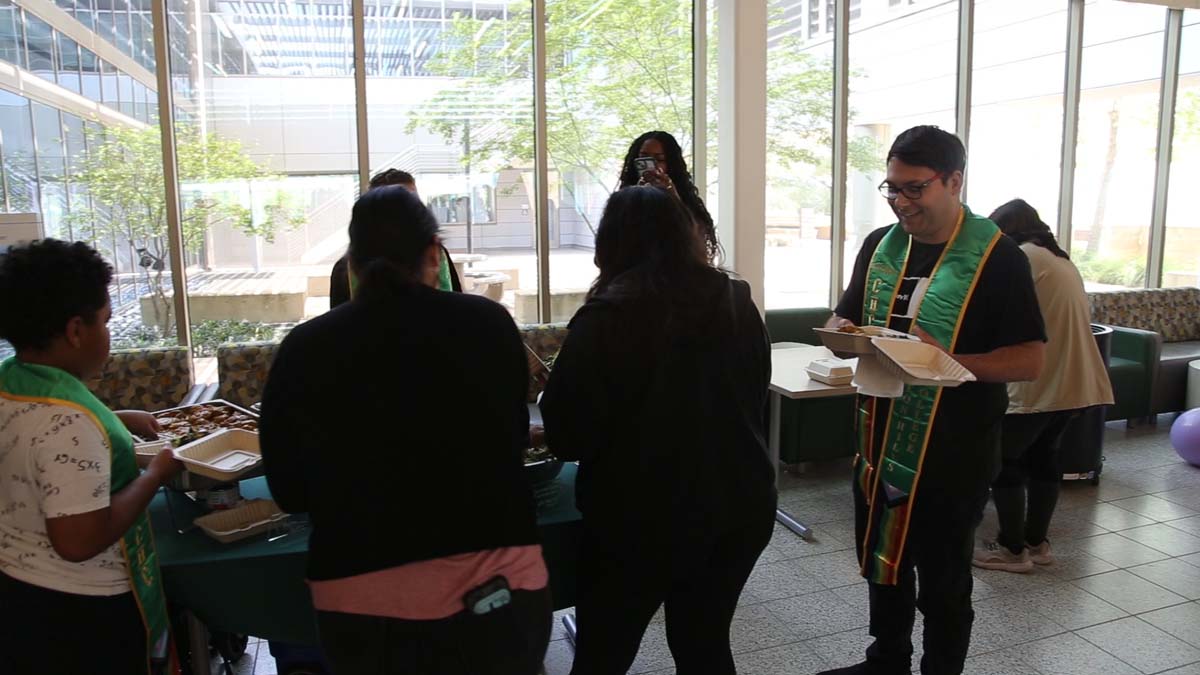 Students attend the CHC Lavender Grad Luncheon.