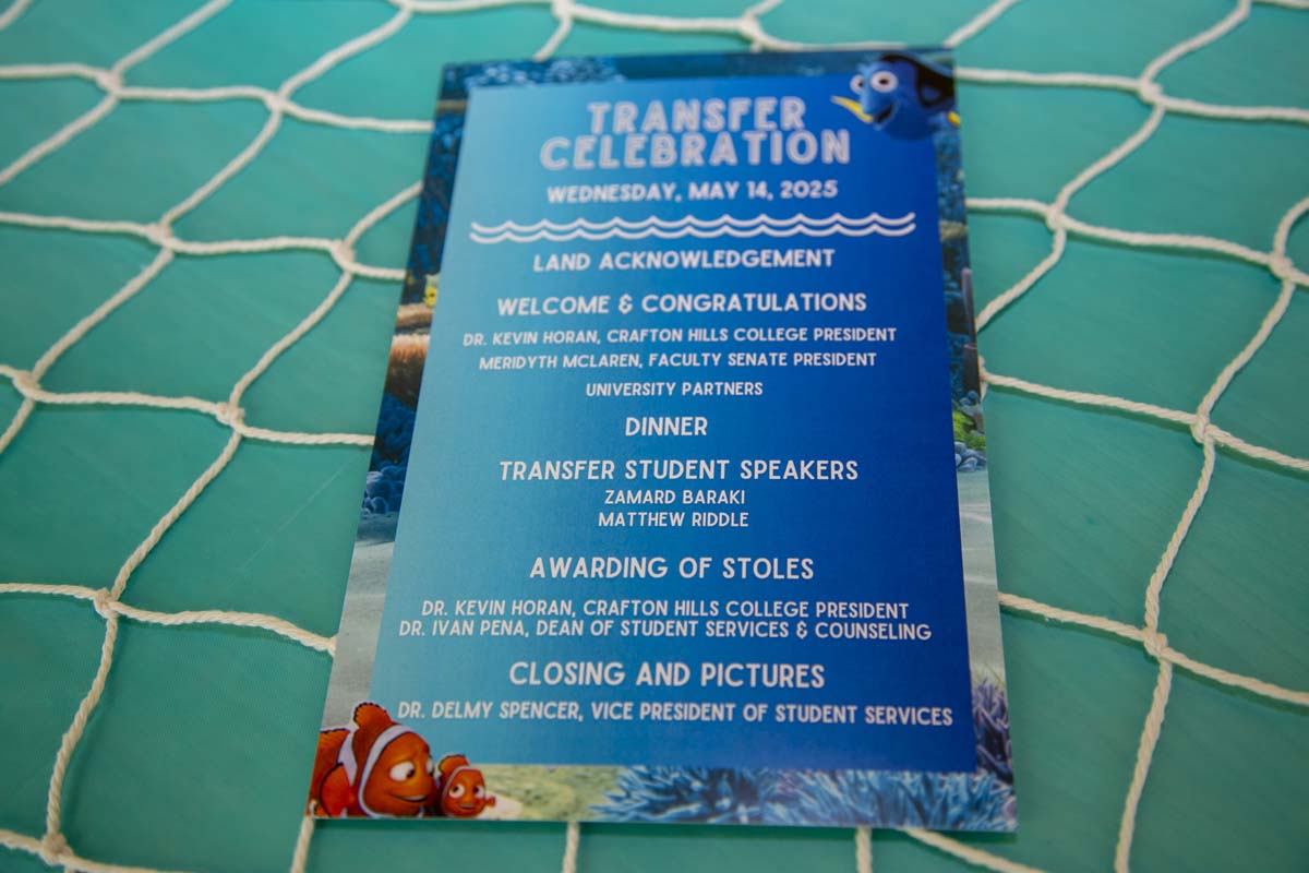 Transfer students atttend a Transfer Celebration at CHC.