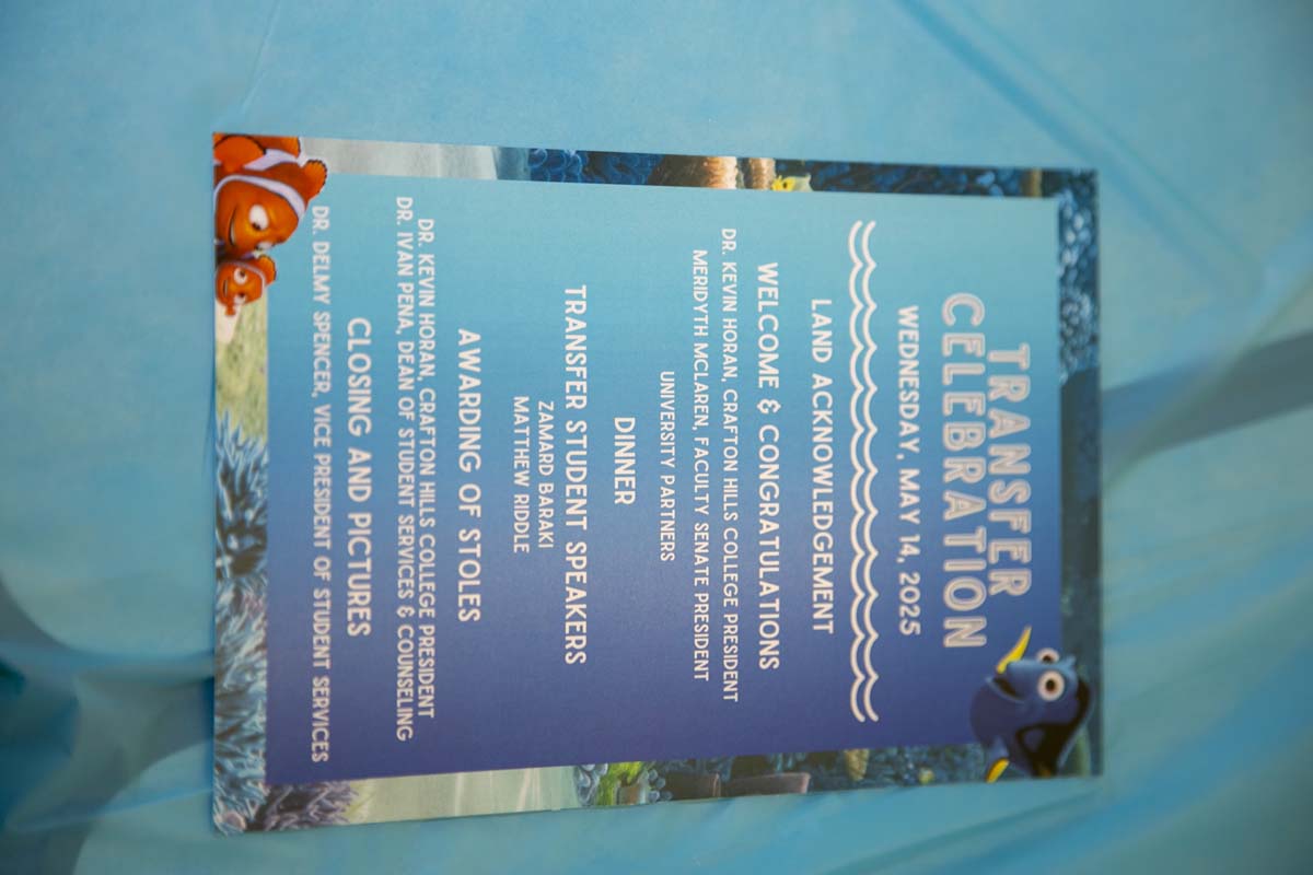 Transfer students atttend a Transfer Celebration at CHC.