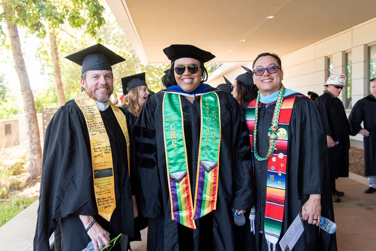 Faculty line up at CHC Commencement.