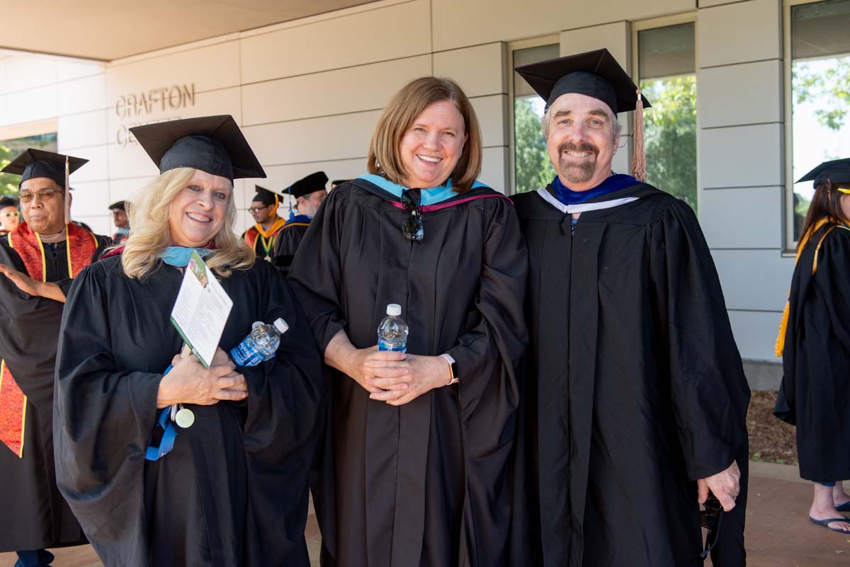 Faculty line up at CHC Commencement.