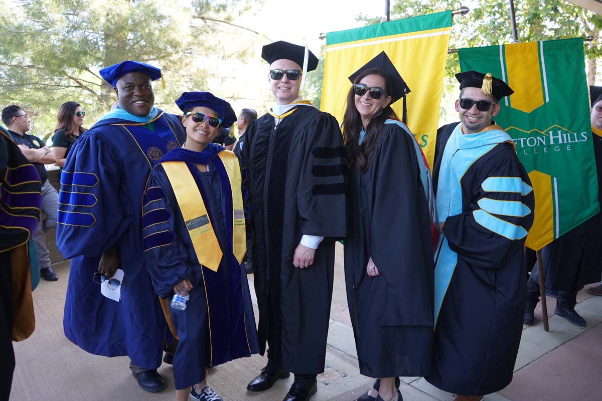 Faculty line up at CHC Commencement.