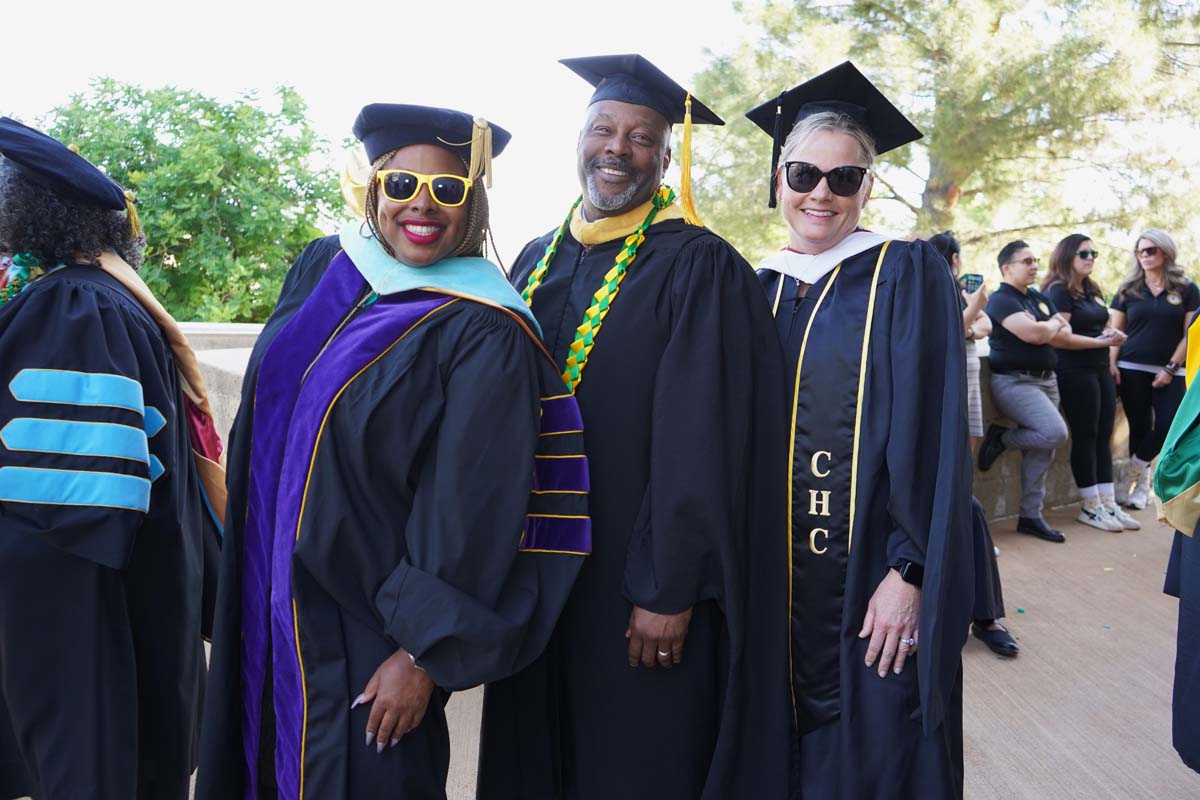 Faculty line up at CHC Commencement.