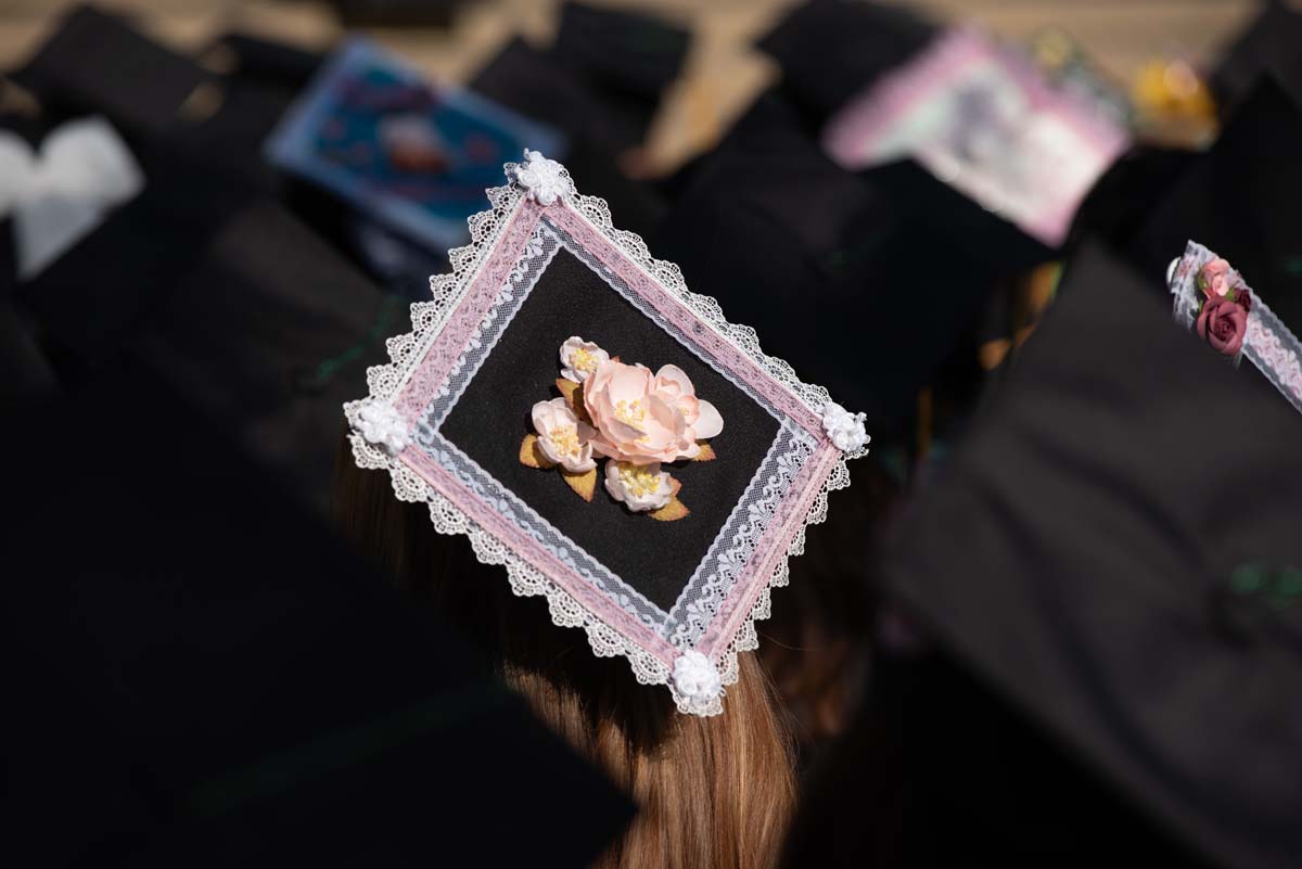 Grad caps from Commencement 2025.