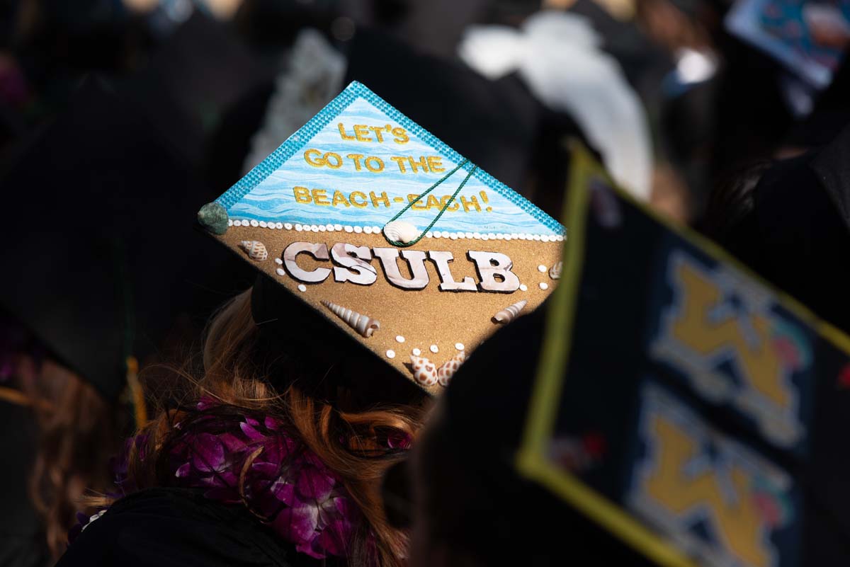 Grad caps from Commencement 2025.