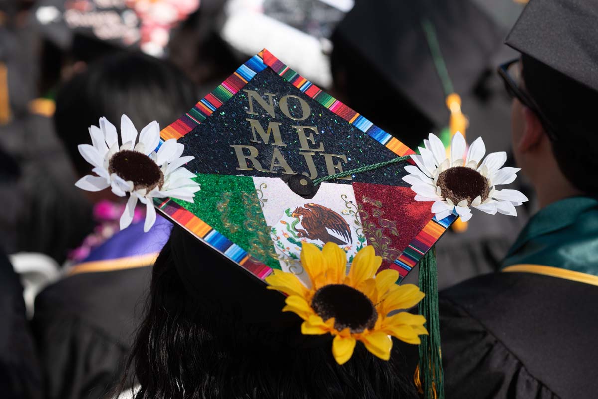 Grad caps from Commencement 2025.