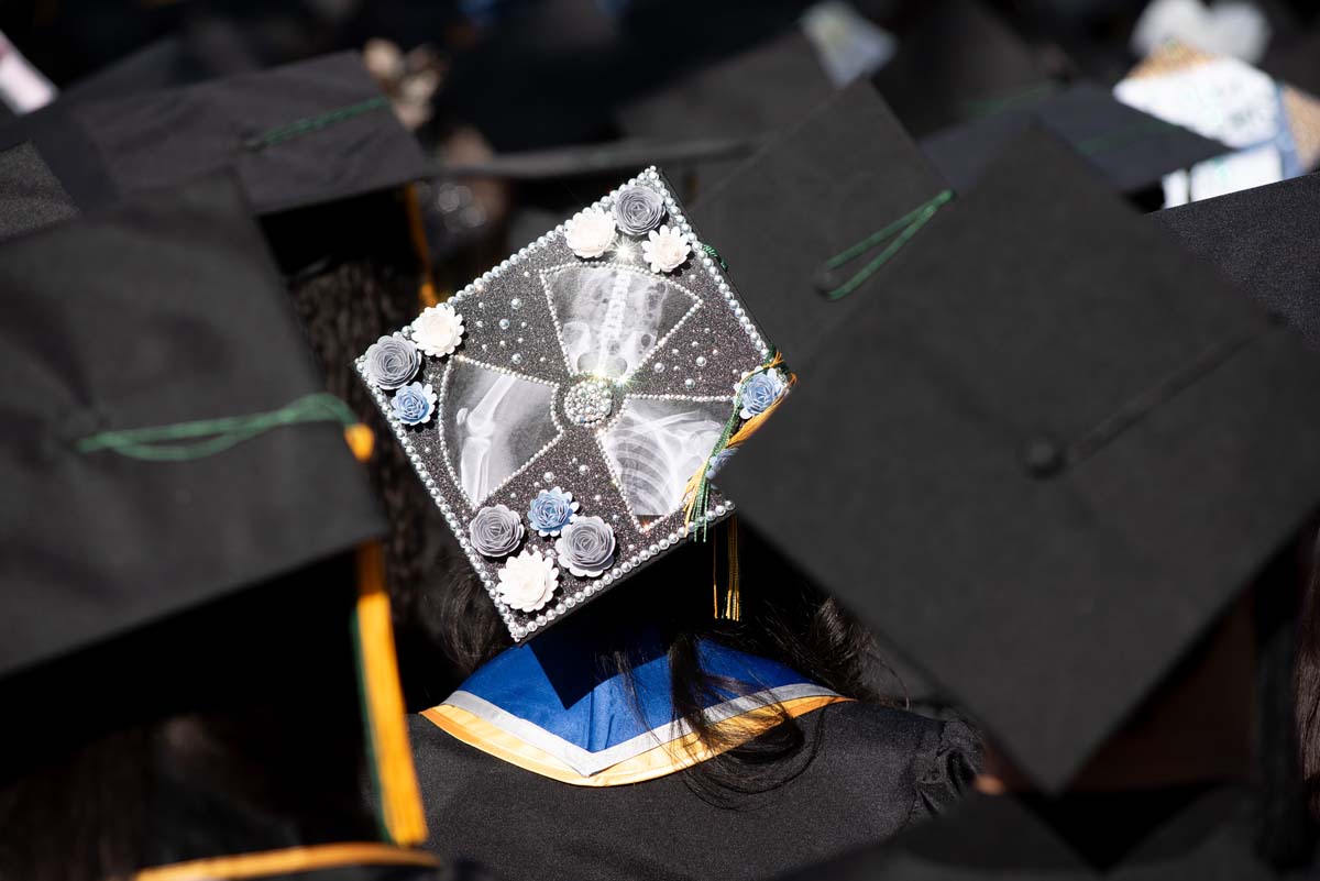 Grad caps from Commencement 2025.