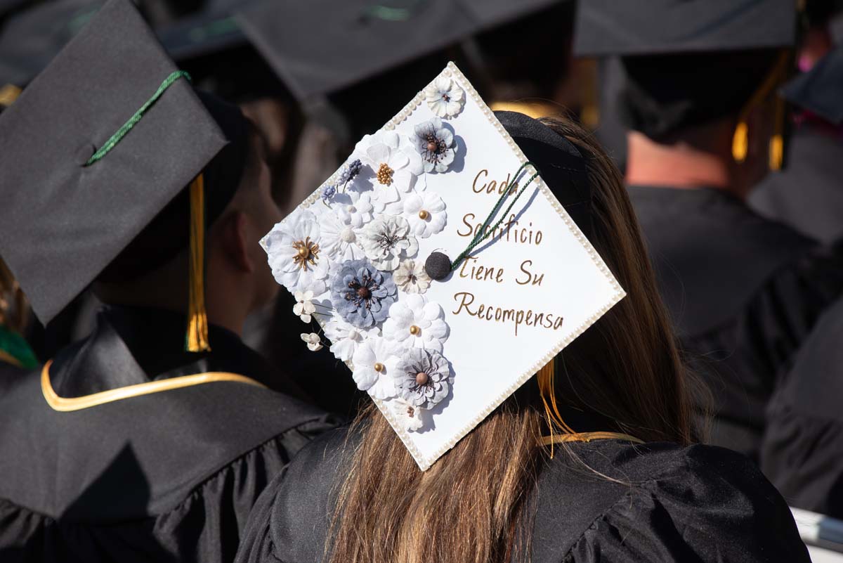 Grad caps from Commencement 2025.
