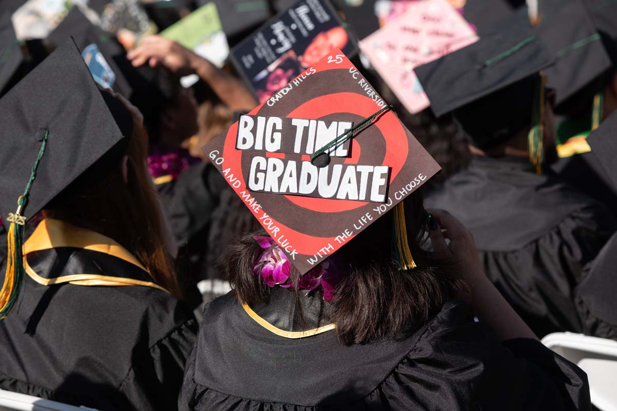 Grad caps from Commencement 2025.