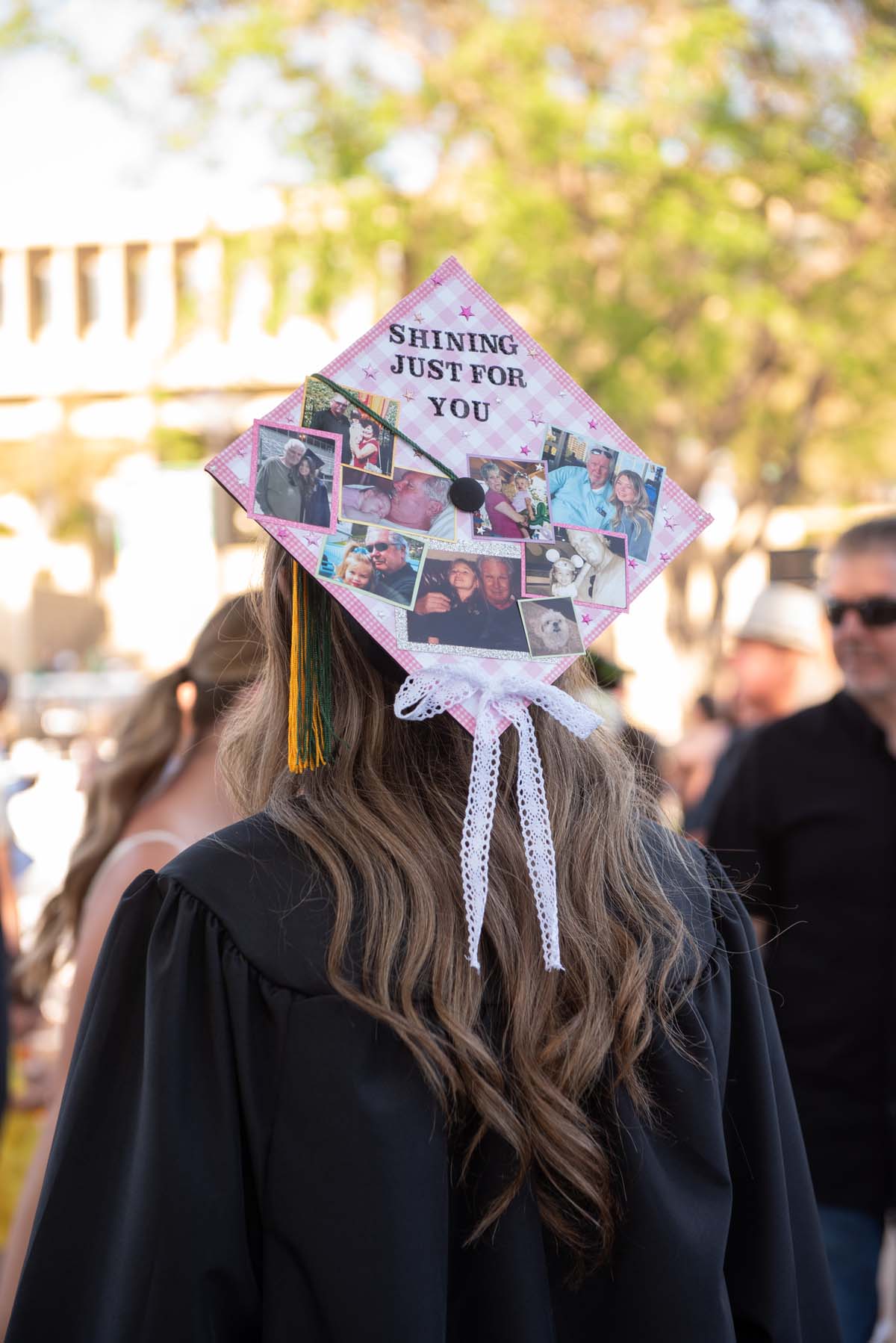 Grad caps from Commencement 2025.