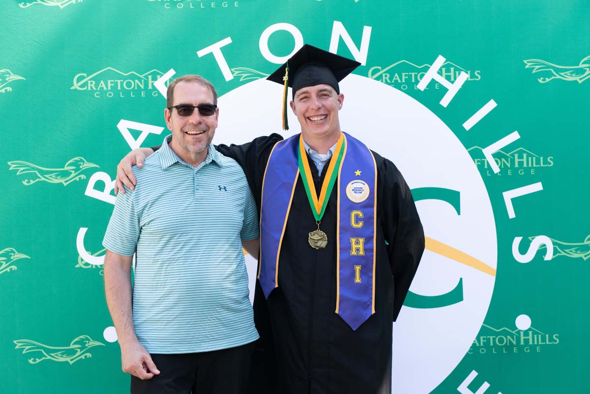 Grad recession at Commencement 2025 and pictures with family members.